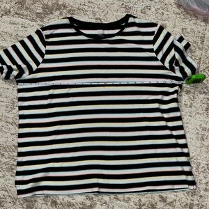 Kim Rogers Black and White Striped Tee